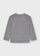 Mayoral Boys grey long sleeve graphic T-Shirt 4078