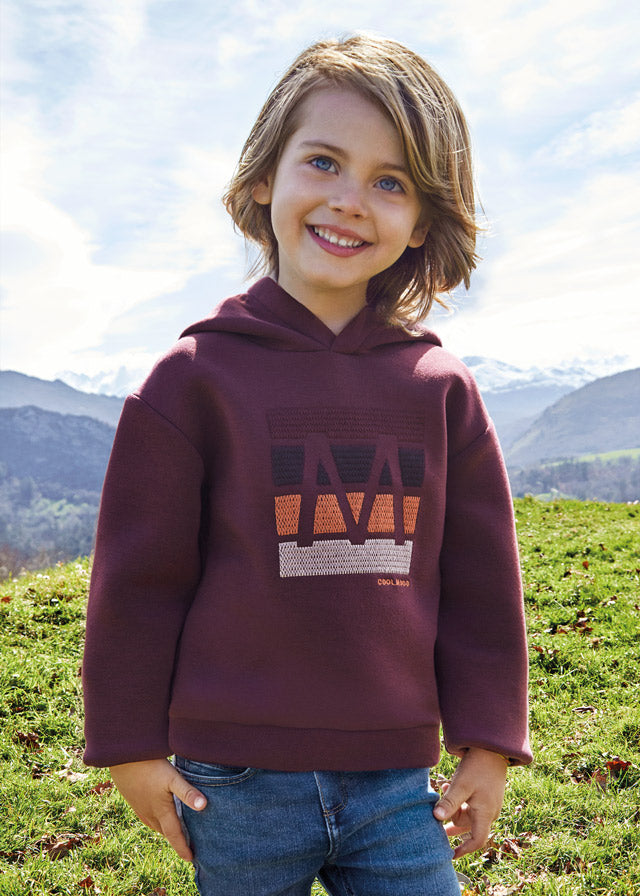 Mayoral Boys Maroon Hoodie 4448 Bluebells Childrenswear