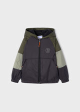 Mayoral Boys Fleece Lined Hooded Jacket With Built In Back Pack 4459