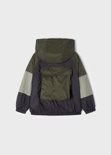 Mayoral Boys Fleece Lined Hooded Jacket With Built In Back Pack 4459