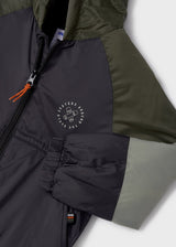 Mayoral Boys Fleece Lined Hooded Jacket With Built In Back Pack 4459