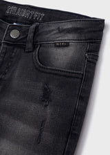 Mayoral Boys Charcoal Fade Distressed Straight Leg Jeans 4597