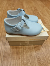 Leon's Blue Leather Shoes With Tan Sole 12656