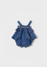 Mayoral Baby Girls Soft Denim Frilled Romper 1683