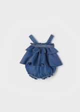 Mayoral Baby Girls Soft Denim Frilled Romper 1683