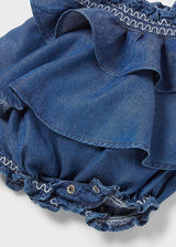 Mayoral Baby Girls Soft Denim Frilled Romper 1683