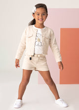Mayoral Girls Natural Twill Shorts 234