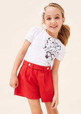 Mayoral Girls Red Structured Shorts 3202