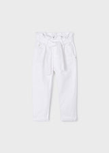 Mayoral Girls White Capri Trousers 3502
