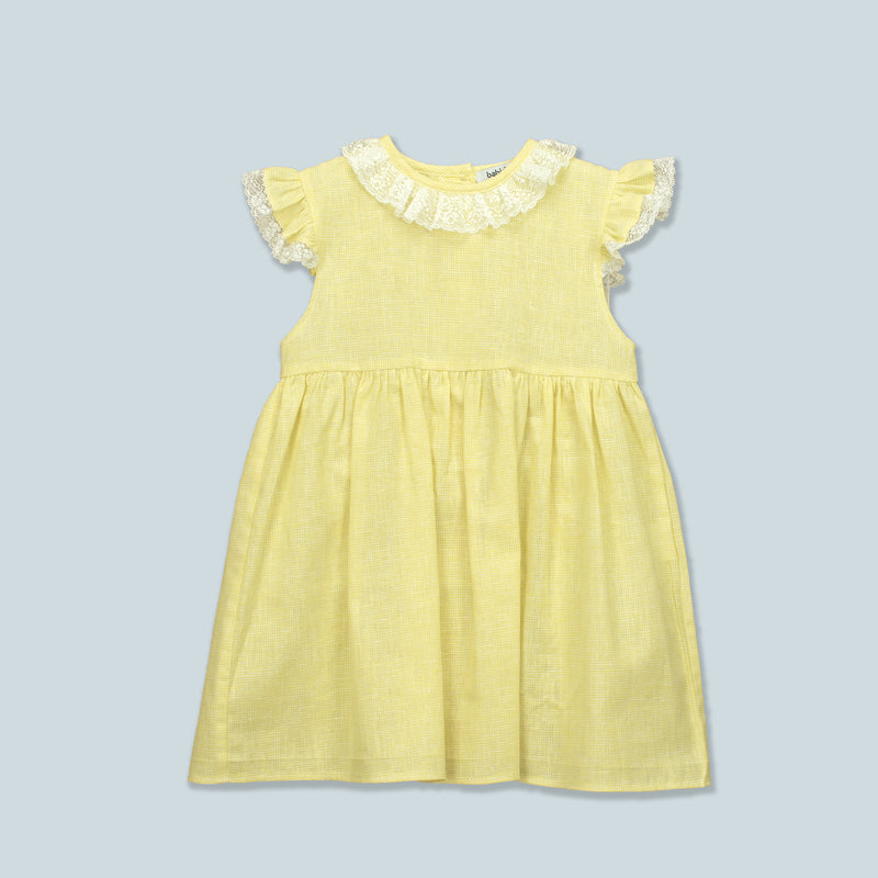 Babidu Ninfa Lemon Linen Dress 92495