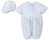 Sarah Louise White Romper with waistcoat detail & hat 002210