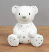 Bambino By Juliana White Resin Teddy Bank