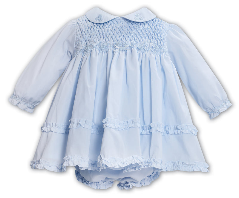 Sarah Louise Peter Pan Collar Long Sleeved Smocked Dress & Pants 013349 - Pre-Order