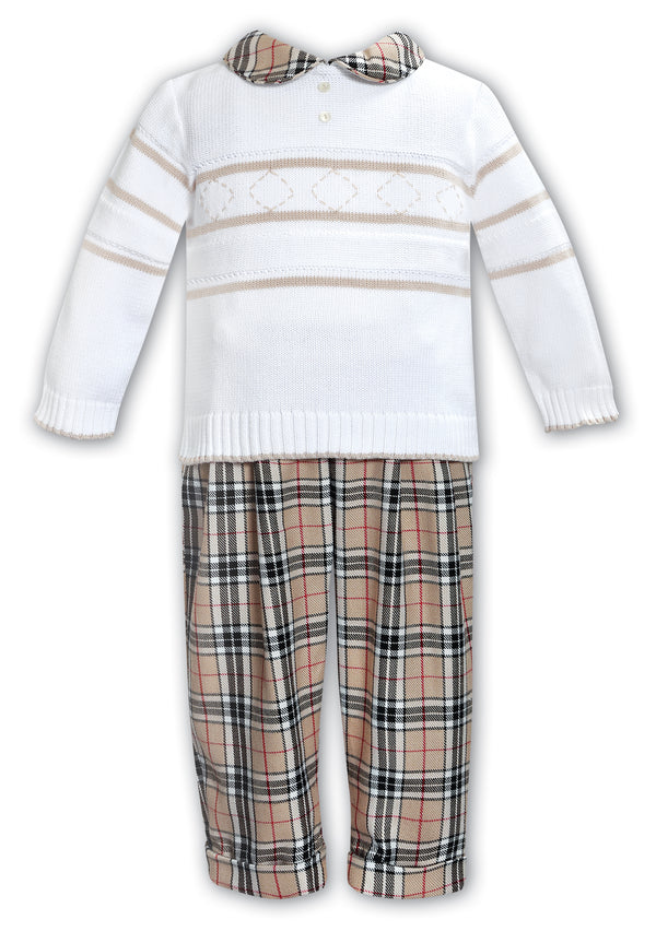 Sarah Louise Check Trousers & Jumper Set 013402