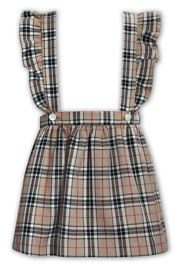 Sarah Louise Check Skirt With Straps 013410