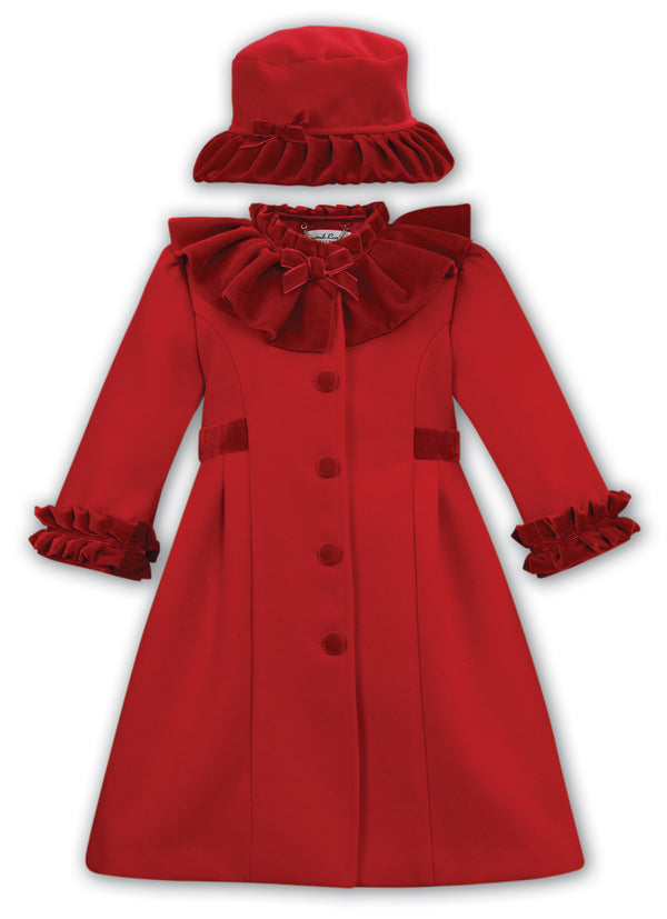 Sarah Louise Frilled Front Coat With Matching Hat 013545