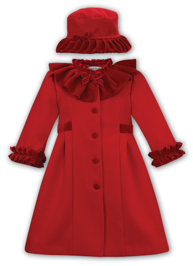 Sarah Louise Frilled Front Coat With Matching Hat 013545