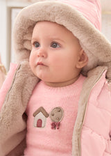 Mayoral Baby Girls Pink Polkadot/Fur Reversible Jacket 2407