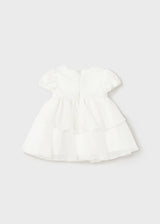 Mayoral Baby Girls Ivory Velvet Combined Dress 2857