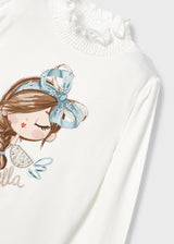 Mayoral Girl's Long Sleeve Bow Top 4001