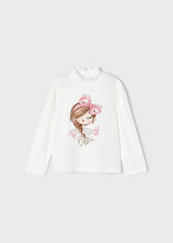 Mayoral Girl's Long Sleeve Bow Top 4001