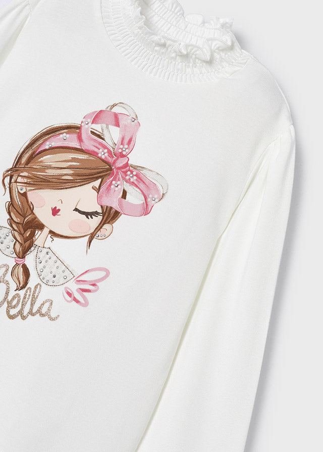 Mayoral Girl's Long Sleeve Bow Top 4001