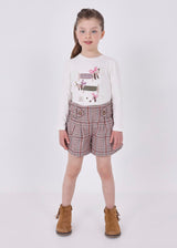Mayoral Girl's Pink Plaid Shorts 4216
