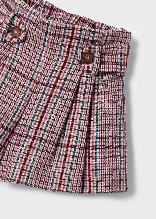 Mayoral Girl's Pink Plaid Shorts 4216