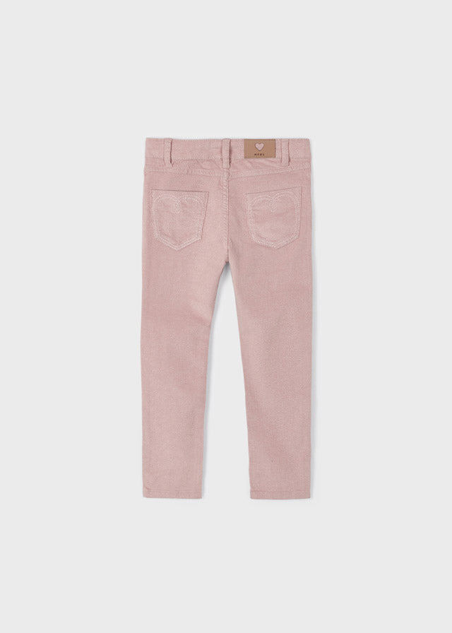 Mayoral Girls Dusky Pink Glitter Cord Trousers 4503