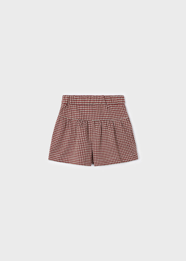 Mayoral Girl's Red Dogtooth Shorts 4906