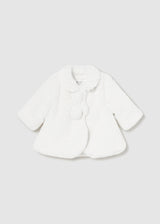 Mayoral Baby Girls White Faux Fur Coat 2451