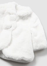 Mayoral Baby Girls White Faux Fur Coat 2451