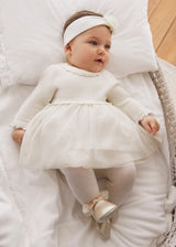 Mayoral Baby Girls Off White Knit/Tulle Dress 2806