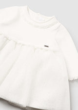 Mayoral Baby Girls Off White Knit/Tulle Dress 2806