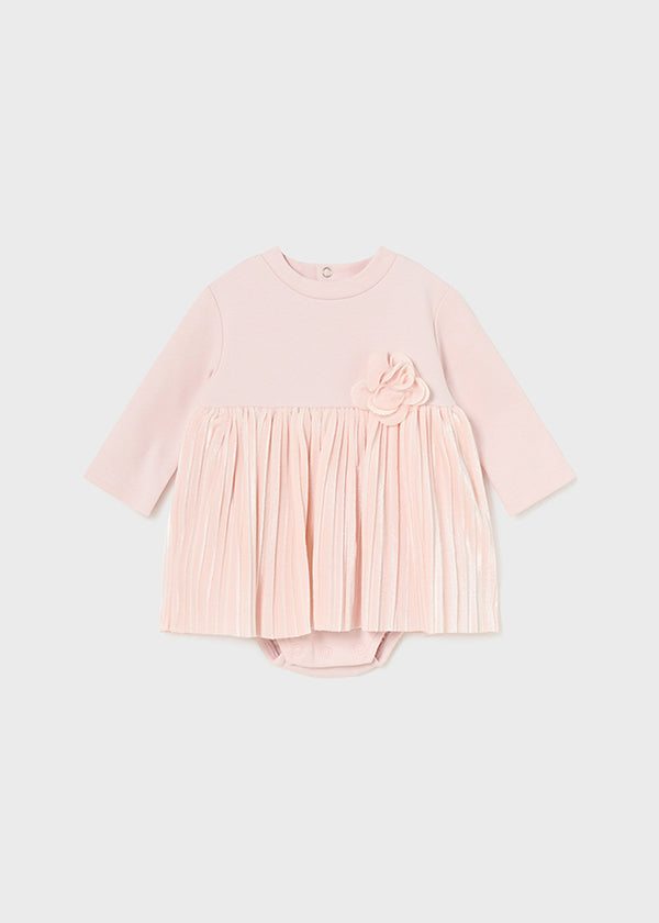 Mayoral Baby Girls Blush Pleated Dress All In One 2896