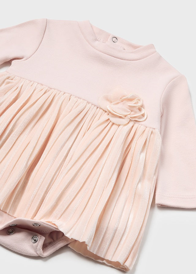 Mayoral Baby Girls Blush Pleated Dress All In One 2896