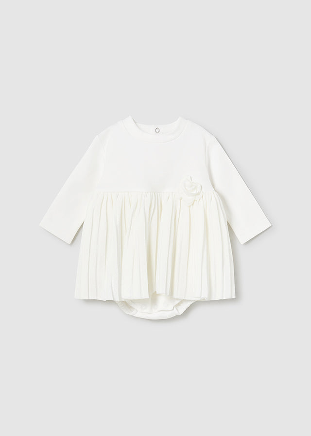 Mayoral Baby Girls Ivory Pleated Dress All In One 2896