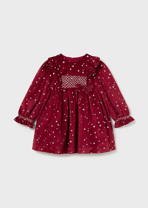 Mayoral Toddler Girls Red Velvet Dress 2904