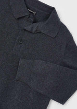 Mayoral Boys Charcoal Knit Long Sleeve Polo Top 4102