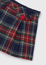 Mayoral Girls Navy/Cherry Plaid Shorts 4217