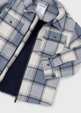 Mayoral Boys Steel Plaid Lined Overshirt 4462