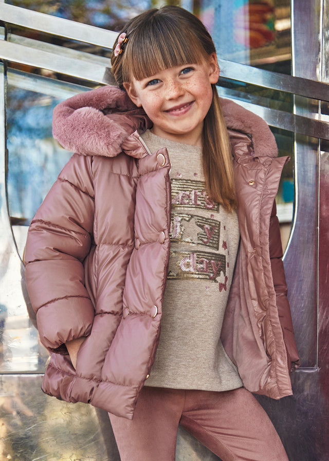 Mayoral Girls Rose Pearl Hooded Jacket 4489