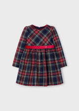 Mayoral Girls Navy/Cherry Plaid Dress 4911