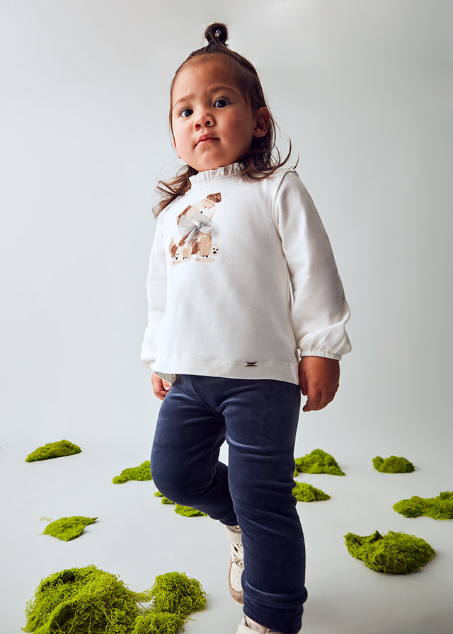 Mayoral Toddler Girls Navy Velvet Leggings 727