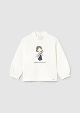 Mayoral Toddler Girls Graphic Mock Neck Top 2073