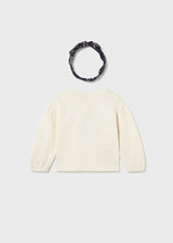 Mayoral Toddler Girls Flower Long Sleeve T & Hairband 2078