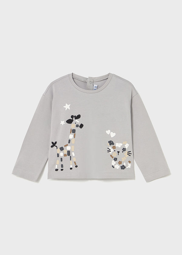 Mayoral Toddler Girls Giraffe Long Sleeve T 2082