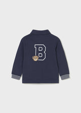 Mayoral Toddler Boys Navy Teddy Long Sleeve Polo 2101