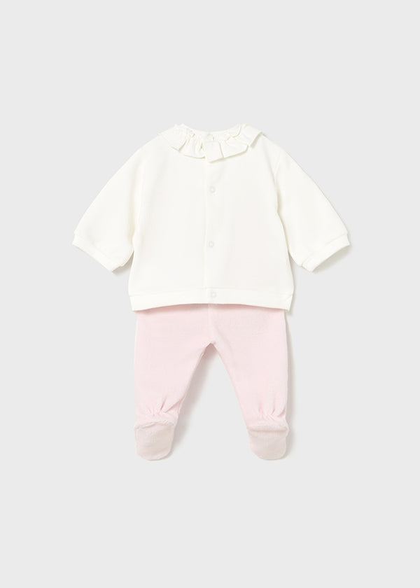 Mayoral Baby Girls Pink Velvet Set 2555
