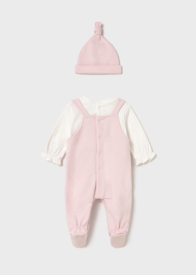 Mayoral Baby Girls Dungaree Set With Hat 2602